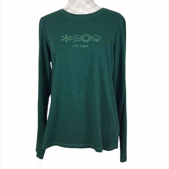 Life Is Good Tops - Life Is Good Leaf Autumn Green Long Sleeve Shirt